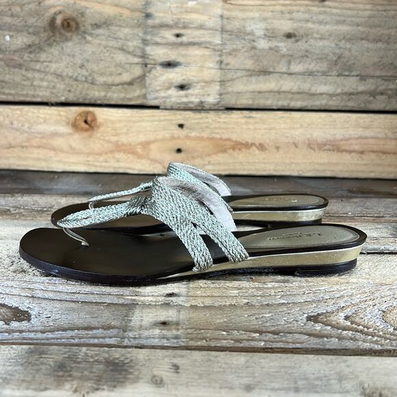 LK Bennett Robe Detail Sandals - Gold - 10 - Picture 1 of 8